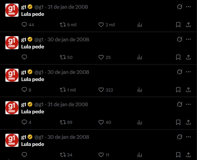 Imagem de capa sobre os tuítes incompletos publicados entre 2007 e 2009.